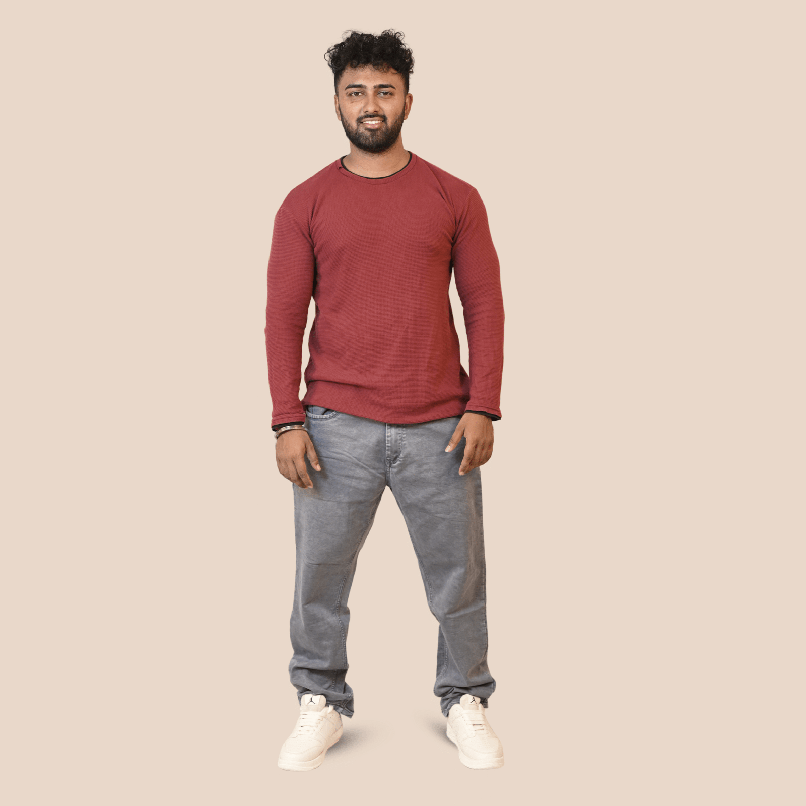 Men’s Regular Fit Stretchable Denim Jeans in Grey