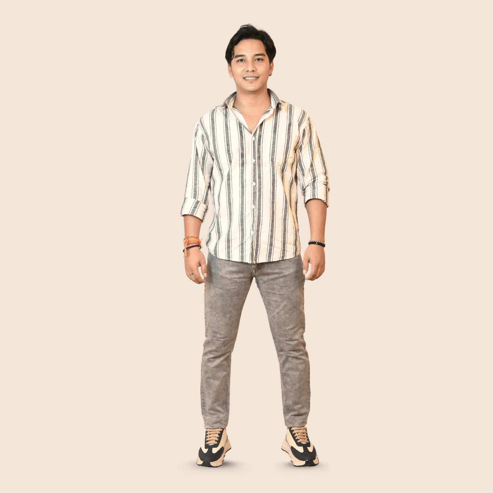 Men’s Regular Fit Stretchable Denim Jeans Light Grey